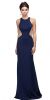 Main image of Embellished Mesh Accent Racerback Long Evening Prom Dress